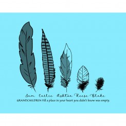 Grandchildren fill a place in your heart - Feather Print
